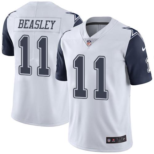 Nike Cowboys #11 Cole Beasley White Men's Stitched NFL Limited Rush Jersey