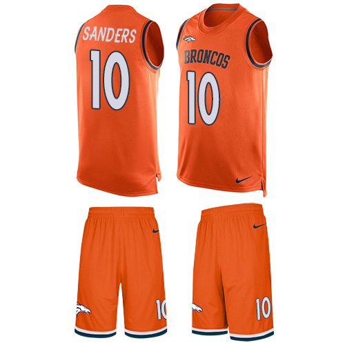 Nike Broncos #10 Emmanuel Sanders Orange Team Color Men's Stitched NFL Limited Tank Top Suit Jersey