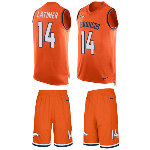 Nike Broncos #14 Cody Latimer Orange Team Color Men's Stitched NFL Limited Tank Top Suit Jersey