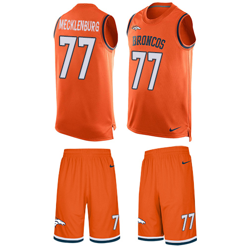 Nike Broncos #77 Karl Mecklenburg Orange Team Color Men's Stitched NFL Limited Tank Top Suit Jersey