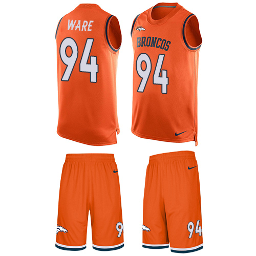 Nike Broncos #94 DeMarcus Ware Orange Team Color Men's Stitched NFL Limited Tank Top Suit Jersey
