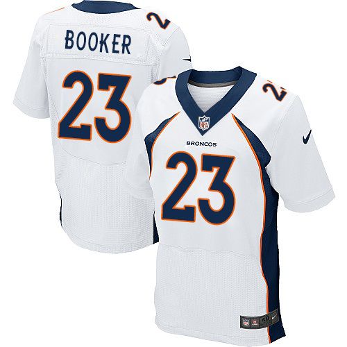 Nike Broncos #23 Devontae Booker White Men's Stitched NFL New Elite Jersey