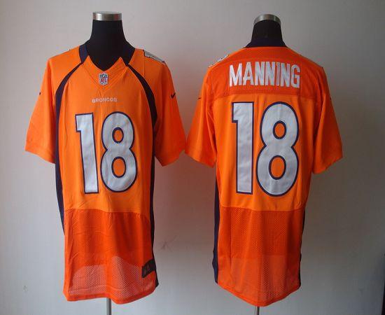Nike Broncos #18 Peyton Manning Orange Team Color Men's Stitched NFL Elite Jersey