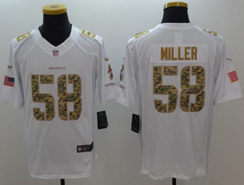 Nike Broncos #58 Von Miller White Men's Stitched NFL Limited Salute To Service Jersey