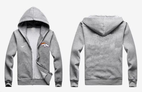 Nike Denver Broncos Authentic Logo Hoodie Grey