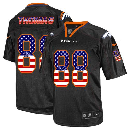 Nike Broncos #88 Demaryius Thomas Black Men's Stitched NFL Elite USA Flag Fashion Jersey