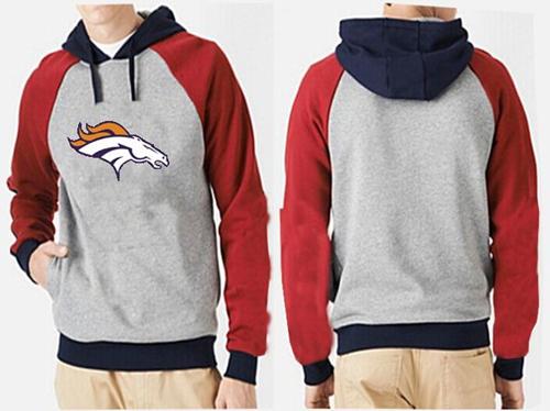 Denver Broncos Logo Pullover Hoodie Grey & Red