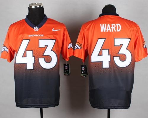 Nike Broncos #43 T.J. Ward Orange/Navy Blue Men's Stitched NFL Elite Fadeaway Fashion Jersey