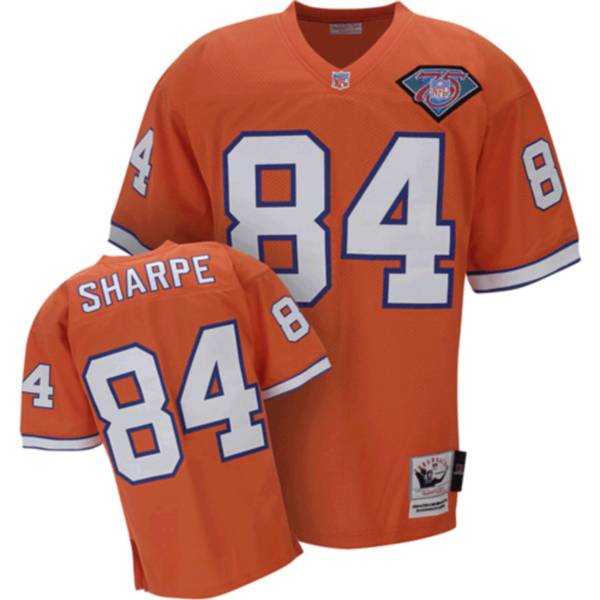 Mitchell & Ness Broncos Personalized Custom Orange Stitched Throwback Jersey