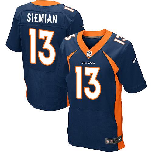 Nike Broncos #13 Trevor Siemian Navy Blue Alternate Men's Stitched NFL New Elite Jersey