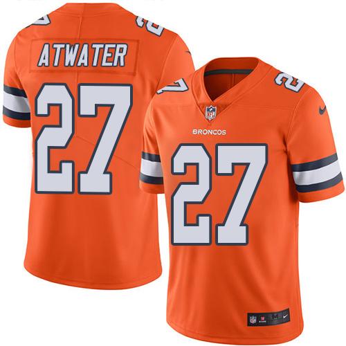 Nike Broncos #27 Steve Atwater Orange Men's Stitched NFL Limited Rush Jersey