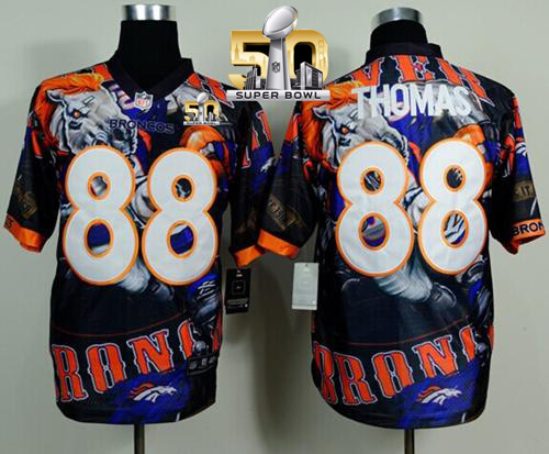 Nike Broncos #88 Demaryius Thomas Team Color Super Bowl 50 Men's Stitched NFL Elite Fanatical Version Jersey