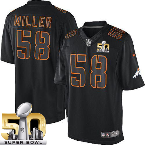 Nike Broncos #58 Von Miller Black Super Bowl 50 Men's Stitched NFL Impact Limited Jersey