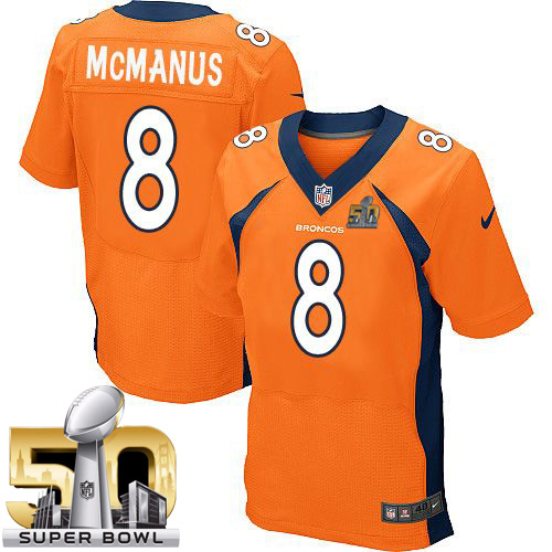 Nike Broncos #8 Brandon McManus Orange Team Color Super Bowl 50 Men's Stitched NFL New Elite Jersey