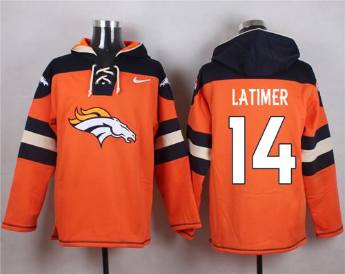 Nike Broncos #14 Cody Latimer Orange Player Pullover NFL Hoodie
