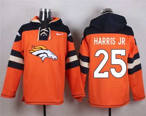 Nike Broncos #25 Chris Harris Jr Orange Player Pullover NFL Hoodie