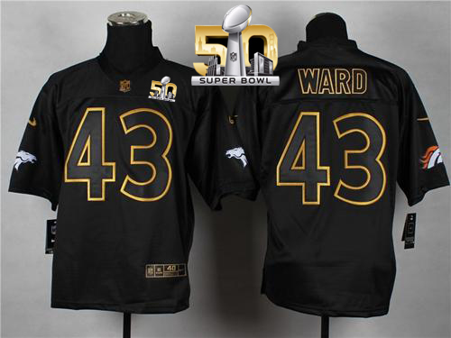 Nike Broncos #43 T.J. Ward Black Gold No. Fashion Super Bowl 50 Men's Stitched NFL Elite Jersey