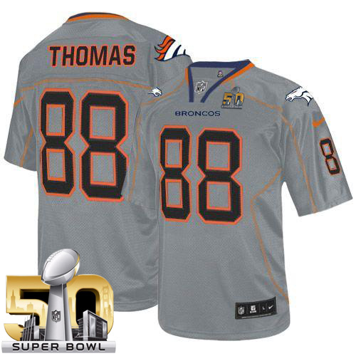 Nike Broncos #88 Demaryius Thomas Lights Out Grey Super Bowl 50 Men's Stitched NFL Elite Jersey