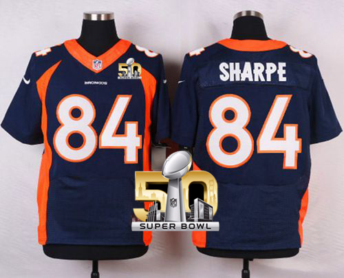 Nike Broncos #84 Shannon Sharpe Navy Blue Alternate Super Bowl 50 Men's Stitched NFL Elite Jersey