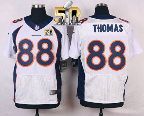 Nike Broncos #88 Demaryius Thomas White Super Bowl 50 Men's Stitched NFL New Elite Jersey