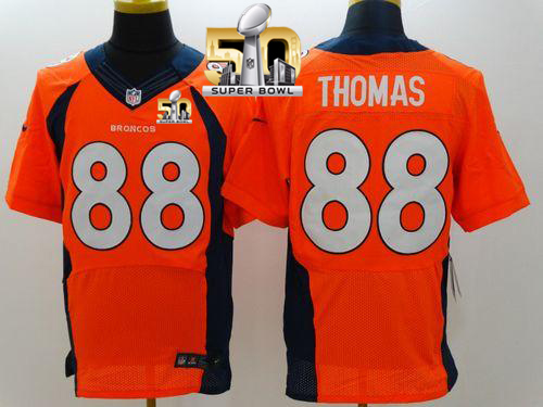 Nike Broncos #88 Demaryius Thomas Orange Team Color Super Bowl 50 Men's Stitched NFL New Elite Jersey