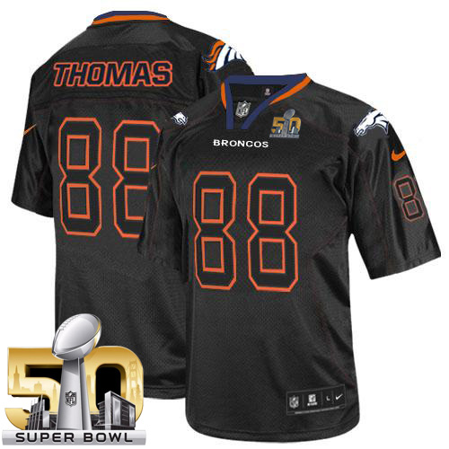 Nike Broncos #88 Demaryius Thomas Lights Out Black Super Bowl 50 Men's Stitched NFL Elite Jersey
