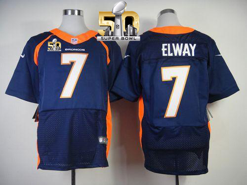 Nike Broncos #7 John Elway Navy Blue Alternate Super Bowl 50 Men's Stitched NFL New Elite Jersey