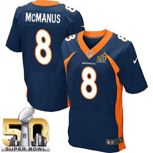 Nike Broncos #8 Brandon McManus Navy Blue Alternate Super Bowl 50 Men's Stitched NFL New Elite Jersey
