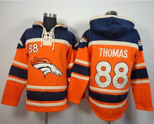 Nike Broncos #88 Demaryius Thomas Orange Sawyer Hooded Sweatshirt NFL Hoodie