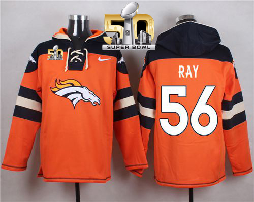 Nike Broncos #56 Shane Ray Orange Super Bowl 50 Player Pullover NFL Hoodie