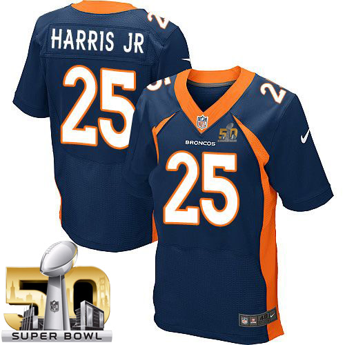 Nike Broncos #25 Chris Harris Jr Navy Blue Alternate Super Bowl 50 Men's Stitched NFL New Elite Jersey
