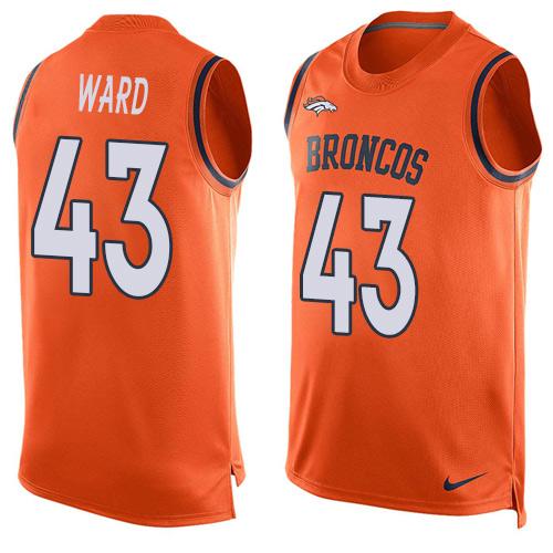 Nike Broncos #43 T.J. Ward Orange Team Color Men's Stitched NFL Limited Tank Top Jersey