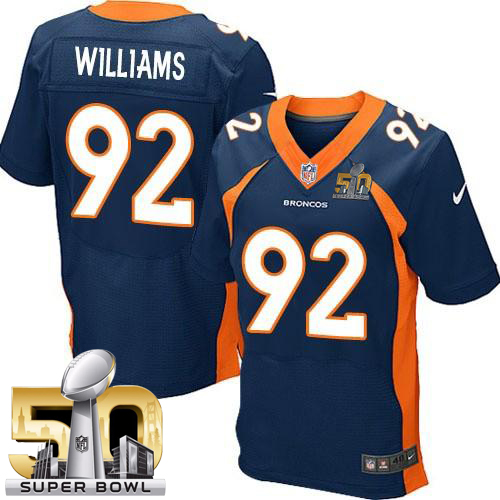 Nike Broncos #92 Sylvester Williams Navy Blue Alternate Super Bowl 50 Men's Stitched NFL New Elite Jersey