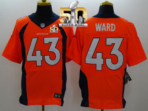 Nike Broncos #43 T.J. Ward Orange Team Color Super Bowl 50 Men's Stitched NFL New Elite Jersey