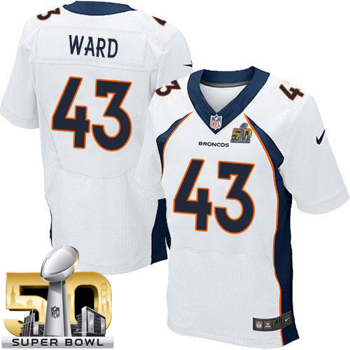 Nike Broncos #43 T.J. Ward White Super Bowl 50 Men's Stitched NFL New Elite Jersey