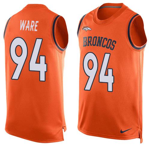 Nike Broncos #94 DeMarcus Ware Orange Team Color Men's Stitched NFL Limited Tank Top Jersey