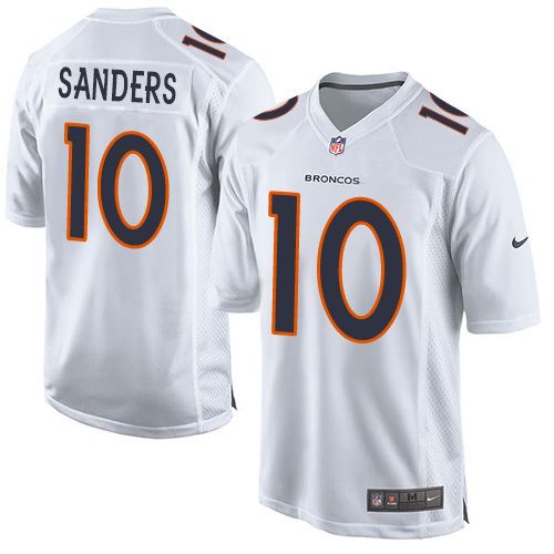 Nike Broncos #10 Emmanuel Sanders White Men's Stitched NFL Game Event Jersey
