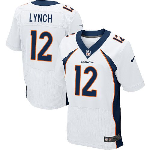 Nike Broncos #12 Paxton Lynch White Men's Stitched NFL New Elite Jersey