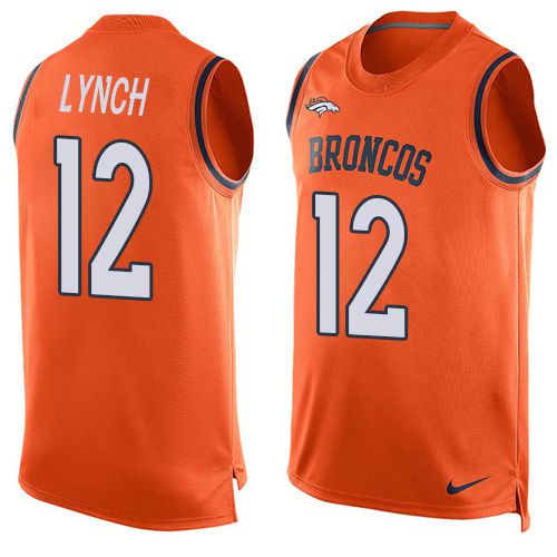 Nike Broncos #12 Paxton Lynch Orange Team Color Men's Stitched NFL Limited Tank Top Jersey