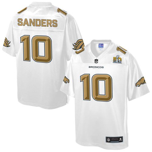 Nike Broncos #10 Emmanuel Sanders White Men's NFL Pro Line Super Bowl 50 Fashion Game Jersey