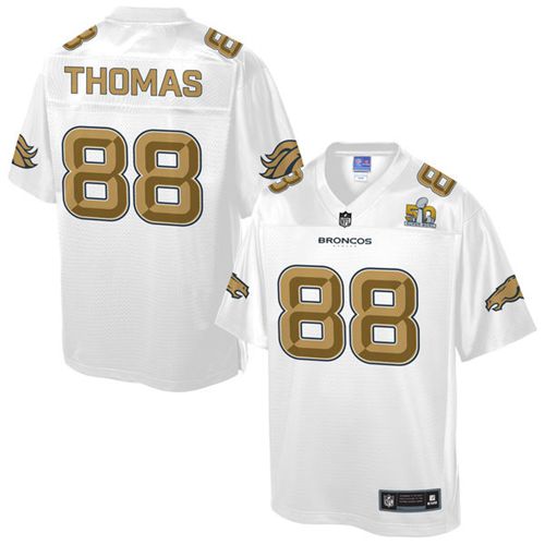 Nike Broncos #88 Demaryius Thomas White Men's NFL Pro Line Super Bowl 50 Fashion Game Jersey