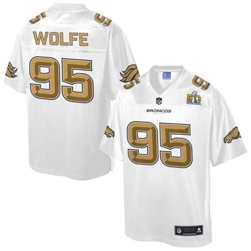 Nike Broncos #95 Derek Wolfe White Men's NFL Pro Line Super Bowl 50 Fashion Game Jersey
