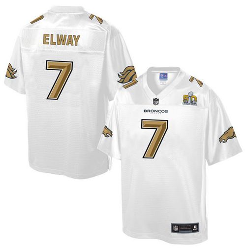 Nike Broncos #7 John Elway White Men's NFL Pro Line Super Bowl 50 Fashion Game Jersey