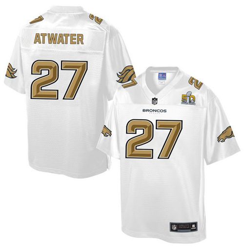 Nike Broncos #27 Steve Atwater White Men's NFL Pro Line Super Bowl 50 Fashion Game Jersey