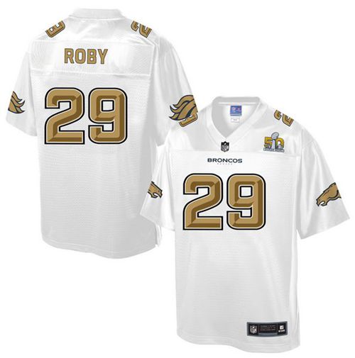 Nike Broncos #29 Bradley Roby White Men's NFL Pro Line Super Bowl 50 Fashion Game Jersey