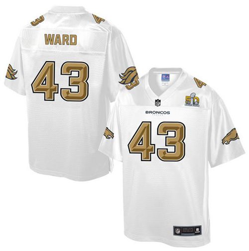Nike Broncos #43 T.J. Ward White Men's NFL Pro Line Super Bowl 50 Fashion Game Jersey