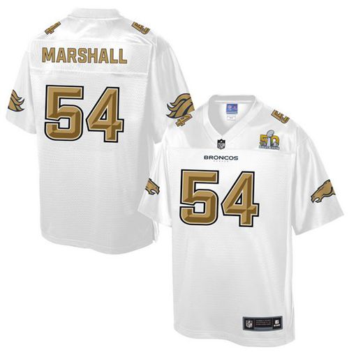 Nike Broncos #54 Brandon Marshall White Men's NFL Pro Line Super Bowl 50 Fashion Game Jersey