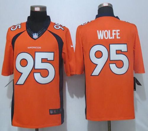Nike Broncos #95 Derek Wolfe Orange Team Color Men's Stitched NFL New Limited Jersey