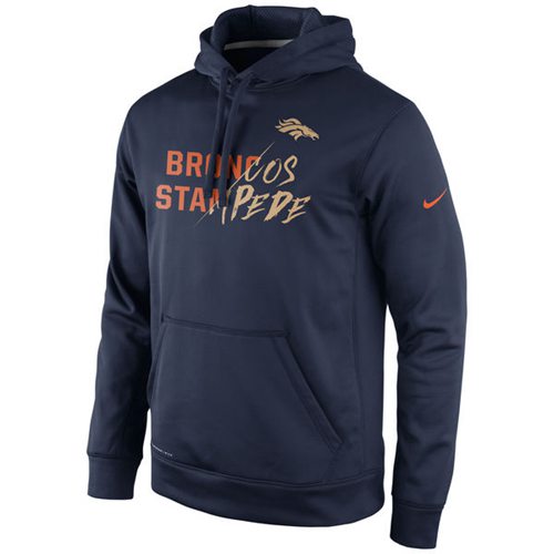 Denver Broncos Nike Gold Collection KO Pullover Performance Hoodie Navy