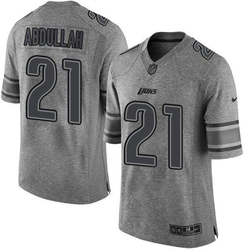 Nike Lions #21 Ameer Abdullah Gray Men's Stitched NFL Limited Gridiron Gray Jersey